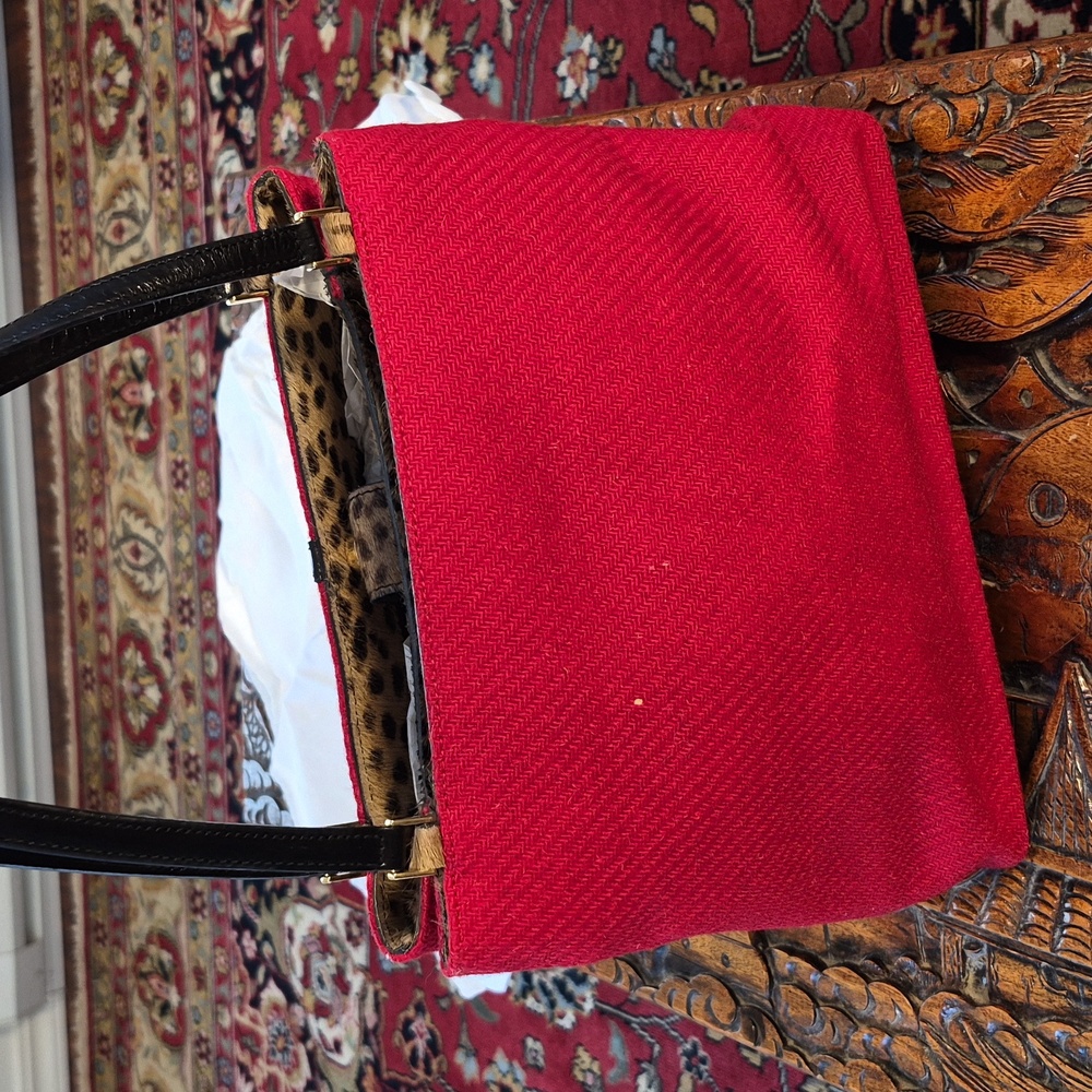 KATE SPADE RARE Highland Tweed Kitten BAG NWT FLAWED Read Description - Picture 5 of 10